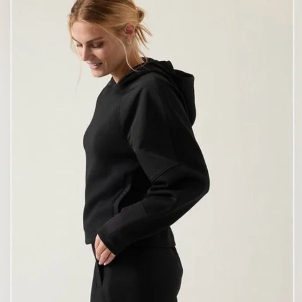 Athleta Black Get Set Hoodie Sweatshirt Size XS